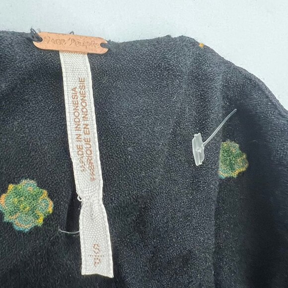 Free People Love Grows Printed Romper Black Long Sleeve Cottage Dress 1 Piece S - Picture 8 of 10